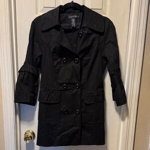 Rampage Black Trench Coat Size Small